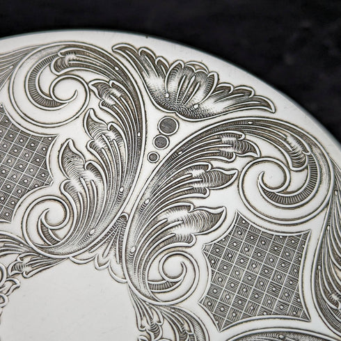 英国ヴィンテージ シルバープレート製 テーブルマット 4枚セット 紙箱入り